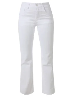 Solada Jeans donna cropped con finale taglio laser - bianco