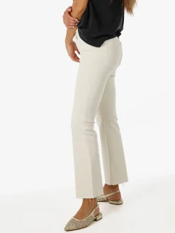 Solada Jeans donna cropped con finale taglio laser - beige