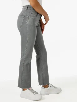 Solada Jeans donna cropped con finale taglio laser - grigio