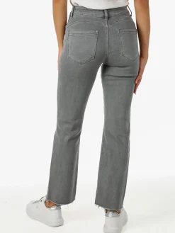 Solada Jeans donna cropped con finale taglio laser - grigio