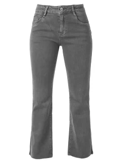 Solada Jeans donna cropped con finale taglio laser - grigio