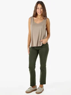 Solada Jeans donna cropped con finale taglio laser - militare