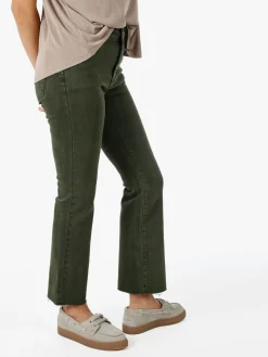 Solada Jeans donna cropped con finale taglio laser - militare