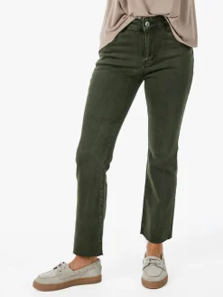 Solada Jeans donna cropped con finale taglio laser - militare