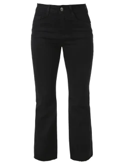 Solada Jeans donna cropped con finale taglio laser - nero