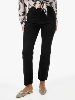 Solada Jeans donna cropped con finale taglio laser - nero