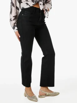 Solada Jeans donna cropped con finale taglio laser - nero