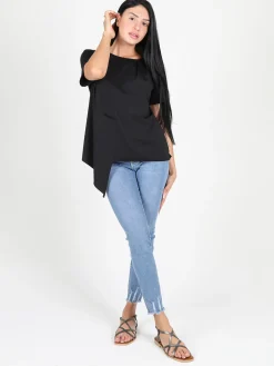 Solada Jeans donna slim fit con finale sfrangiato