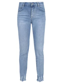 Solada Jeans donna slim fit con finale sfrangiato