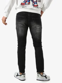 Solada Jeans skinny da uomo con strappi - nero