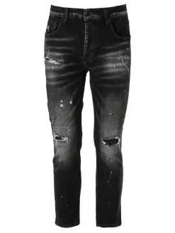 Solada Jeans skinny da uomo con strappi - nero