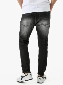 Solada Jeans skinny da uomo con strappi - nero
