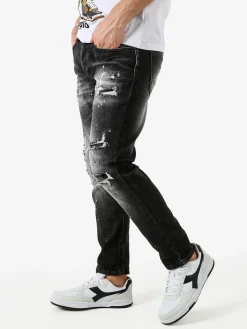 Solada Jeans skinny da uomo con strappi - nero