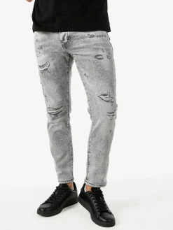 Solada Jeans strappati da uomo slim fit - grigio