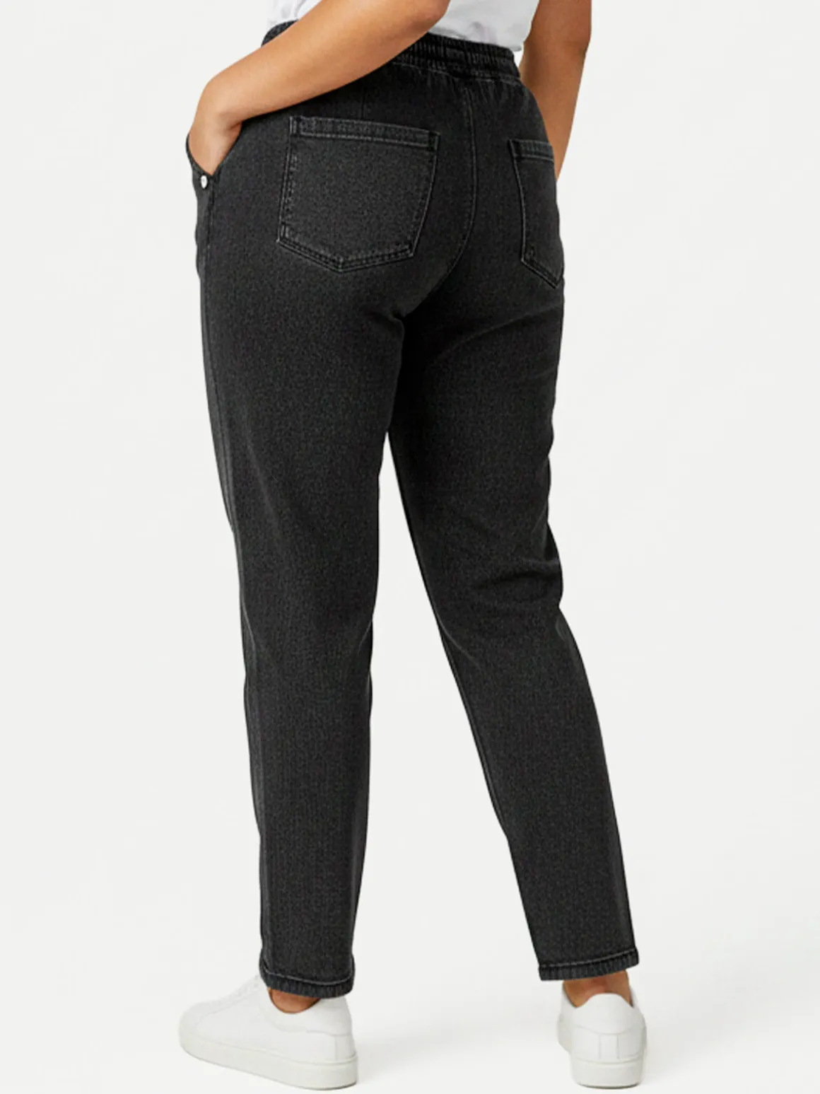Solada Jeggings donna con coulisse taglie grandi - nero