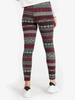 Solada Leggings donna a fantasia in cotone felpato