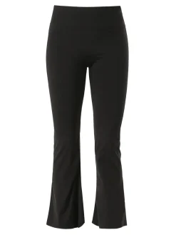 Solada Leggings donna a zampa con arricciatura posteriore effetto push-up - nero