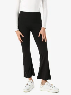 Solada Leggings donna a zampa con arricciatura posteriore effetto push-up - nero