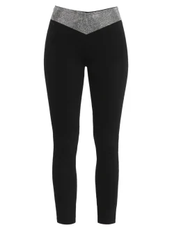 Solada Leggings eleganti donna con borchie luccicanti