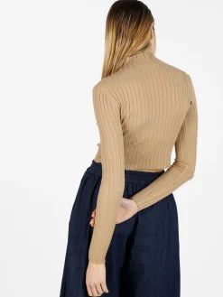 Solada Maglia cropped da donna con collo a lupetto