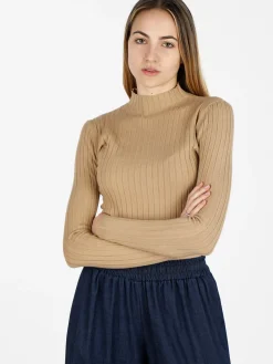Solada Maglia cropped da donna con collo a lupetto