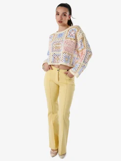 Solada Maglia da donna colorata in macramè - rosa