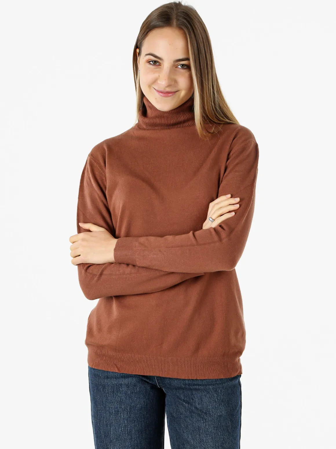 Solada Maglia dolcevita da donna - cuoio