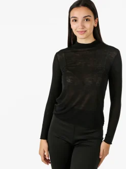 Solada Maglia dolcevita da donna in misto cashmere a maniche lunghe - bordeaux