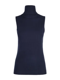 Solada Maglia dolcevita donna smanicata - blu scuro