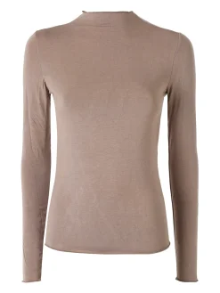 Solada Maglia donna accollata a maniche lunghe - marrone