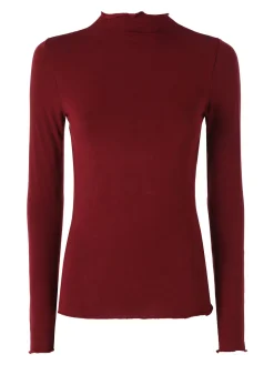 Solada Maglia donna accollata a maniche lunghe - bordeaux