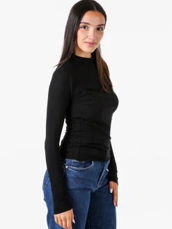 Solada Maglia donna accollata a maniche lunghe - nero