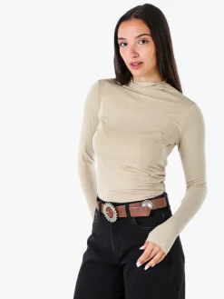 Solada Maglia donna accollata a maniche lunghe - khaki