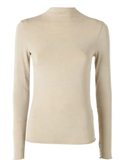 Solada Maglia donna accollata a maniche lunghe - khaki