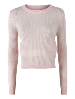 Solada Maglia donna a coste con lurex - rosa