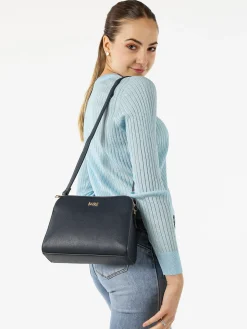 Solada Maglia donna a coste con lurex - azzurro