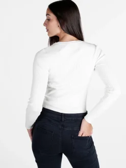 Solada Maglia donna a costine con strass