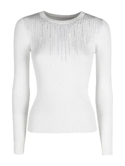Solada Maglia donna a costine con strass