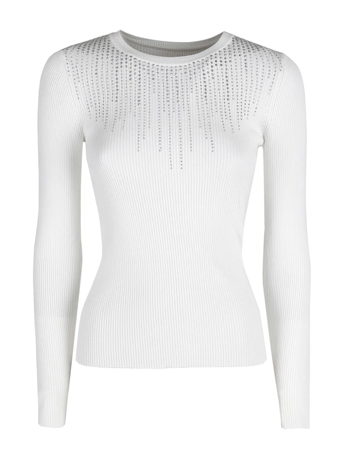 Solada Maglia donna a costine con strass