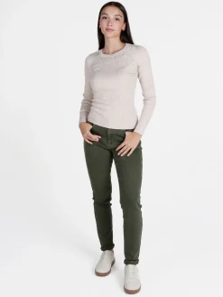 Solada Maglia donna a costine con strass