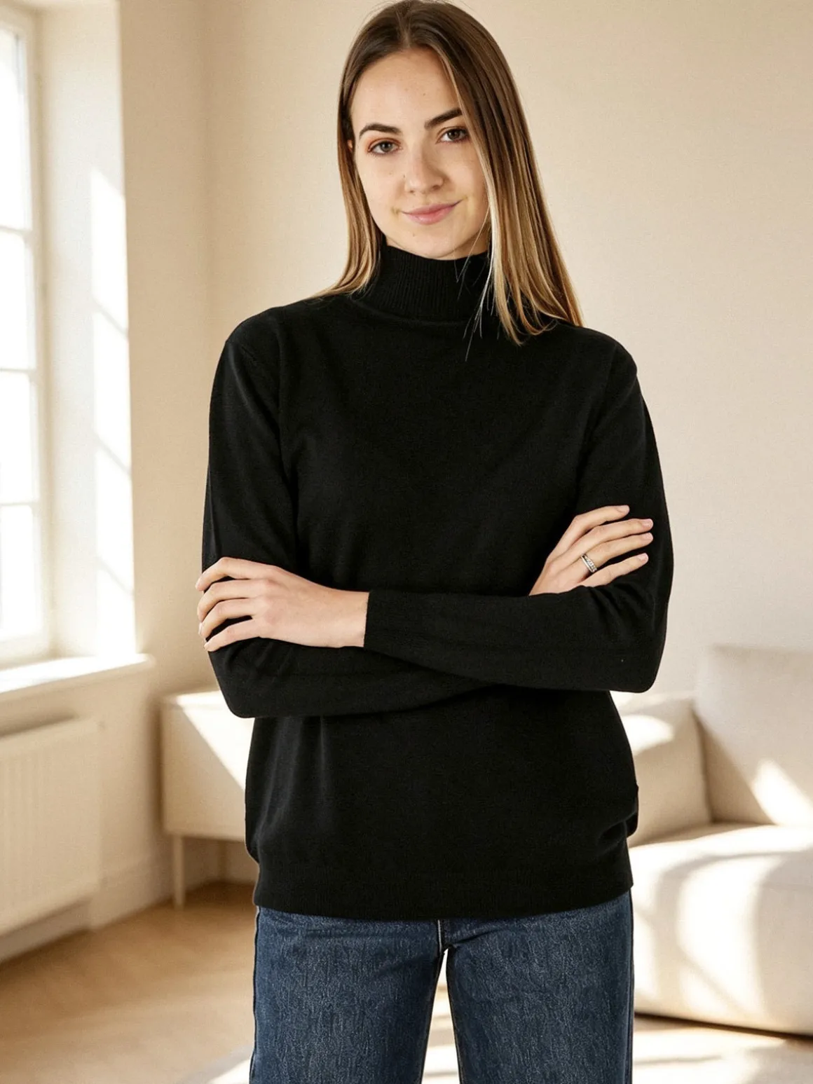 Solada Maglia donna a lupetto - nero
