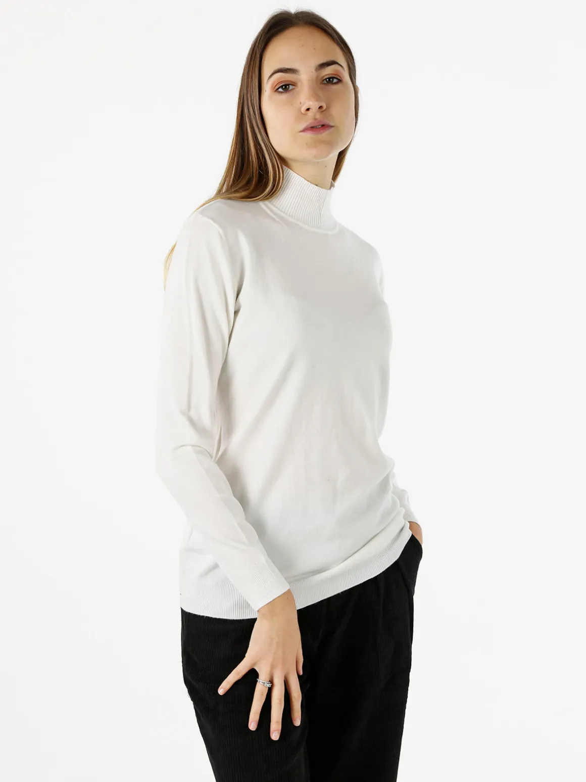Solada Maglia donna a lupetto - panna