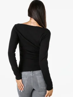 Solada Maglia donna a maniche lunghe con scollo a barchetta - nero