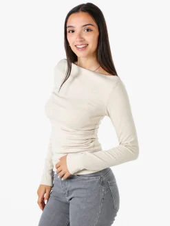 Solada Maglia donna a maniche lunghe con scollo a barchetta - grigio scuro