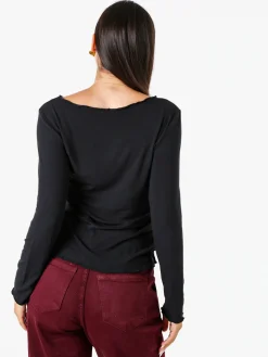 Solada Maglia donna a maniche lunghe con scollo a barchetta - nero
