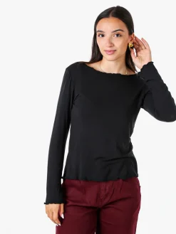 Solada Maglia donna a maniche lunghe con scollo a barchetta - nero