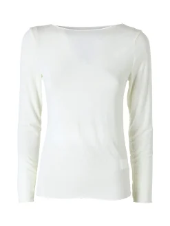 Solada Maglia donna a maniche lunghe con scollo a barchetta - bianco