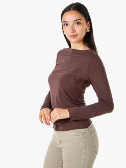 Solada Maglia donna a maniche lunghe con scollo a barchetta - moro