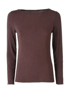 Solada Maglia donna a maniche lunghe con scollo a barchetta - moro
