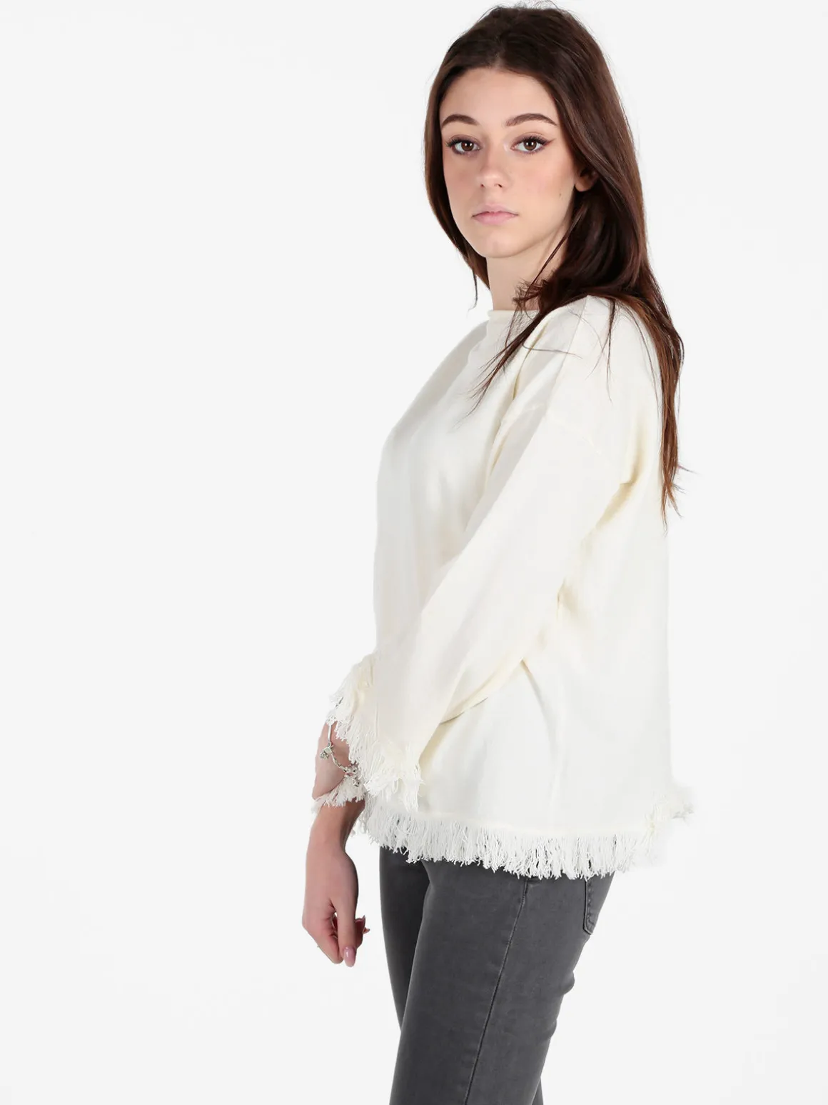 Solada Maglia donna con finale sfrangiato